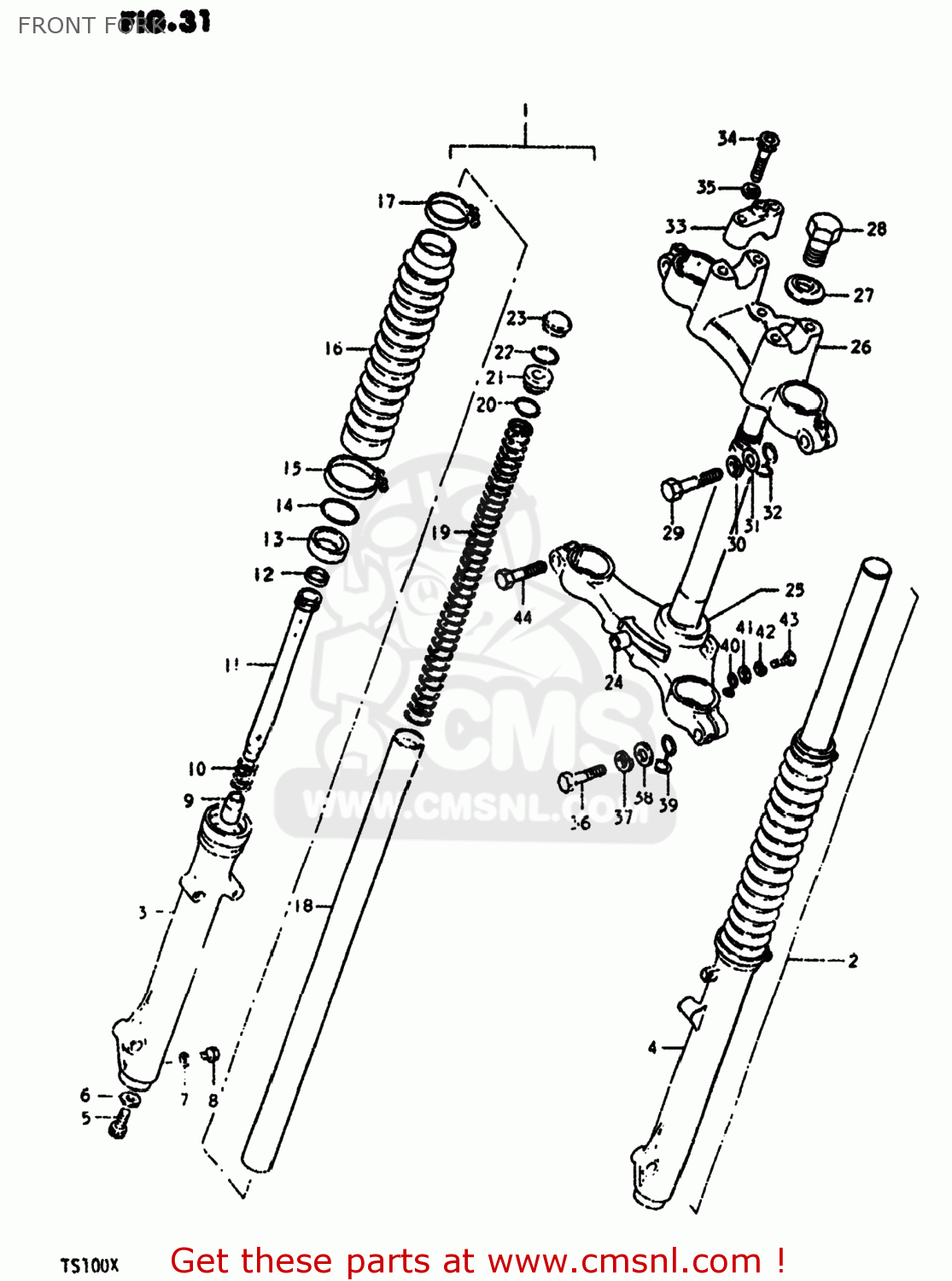 FRONT FORK TS100 1980 (T) USA (E03)