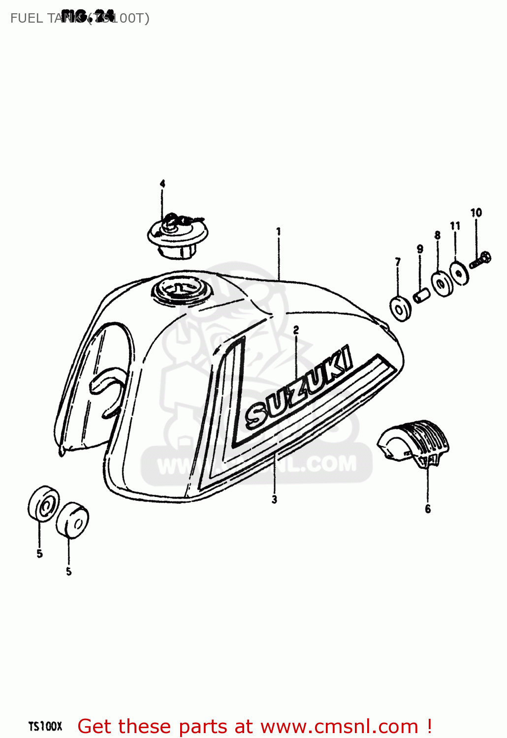 FUEL TANK (TS100T) TS100 1980 (T) USA (E03)