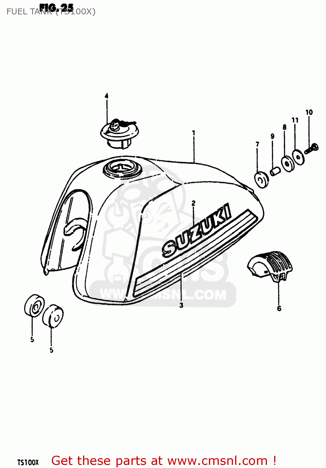 FUEL TANK (TS100X) TS100 1980 (T) USA (E03)