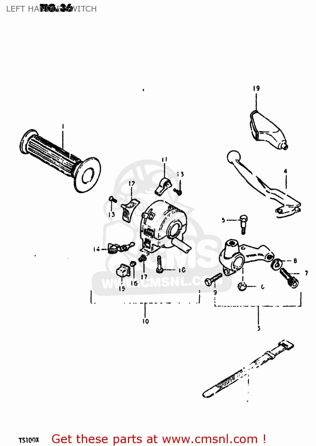 LEFT HANDLE SWITCH TS100 1980 (T) USA (E03)