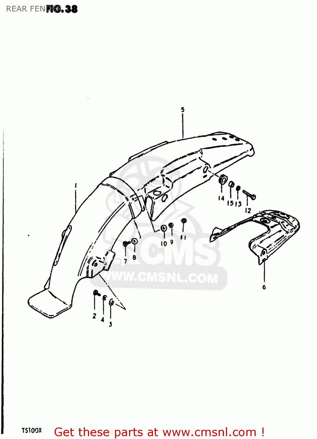 REAR FENDER TS100 1980 (T) USA (E03)