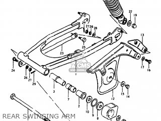 REAR SWINGING ARM - TS100 1980 (T) USA (E03)