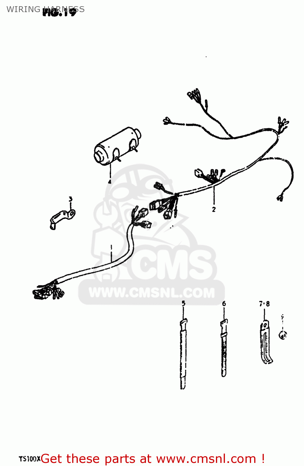 Suzuki TS100 1981 (X) USA (E03) WIRING HARNESS - buy original WIRING