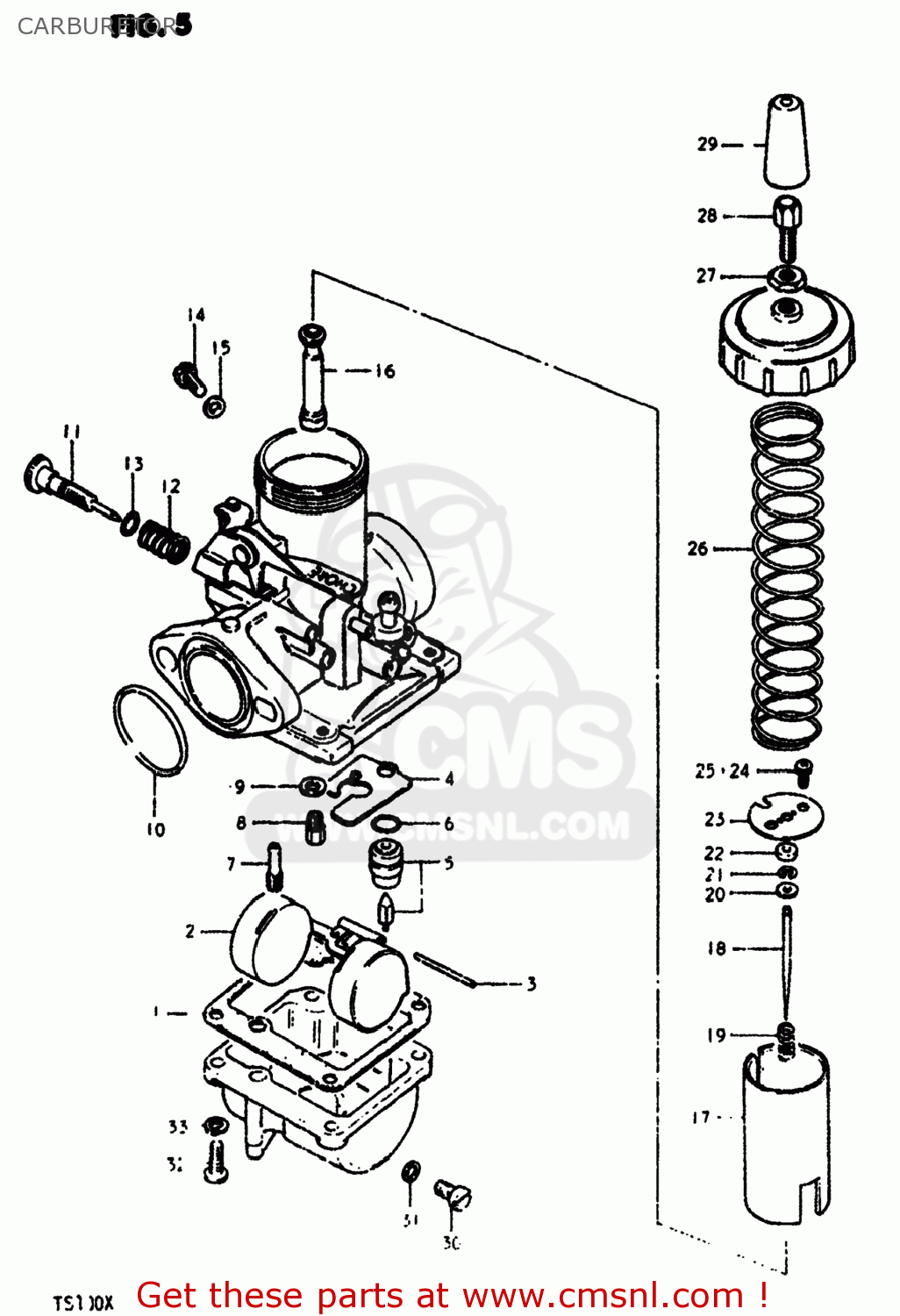 CARBURETOR TS100 1981 (X) USA (E03)