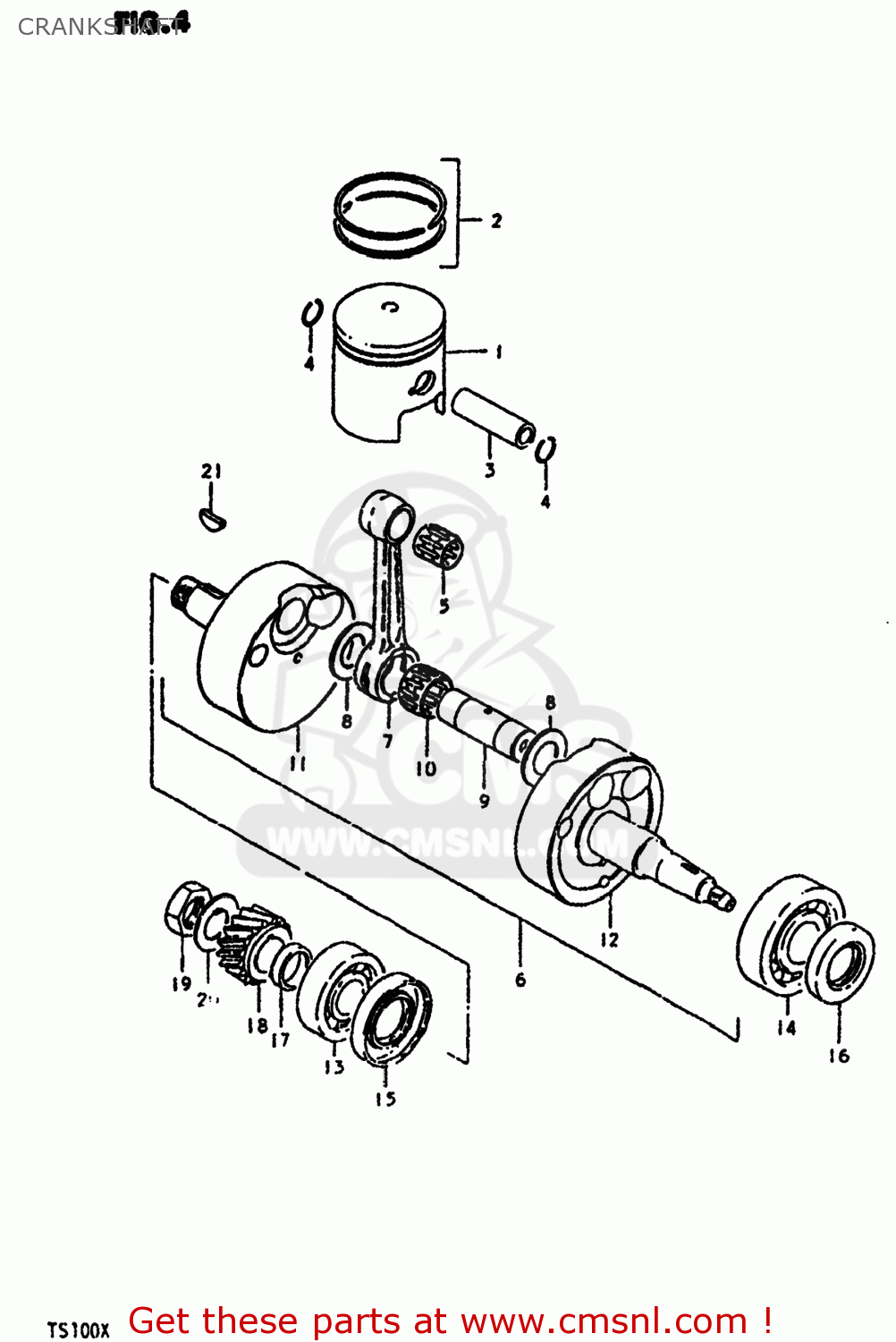 CRANKSHAFT TS100 1981 (X) USA (E03)