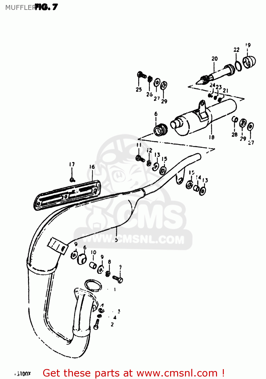 MUFFLER TS100 1981 (X) USA (E03)