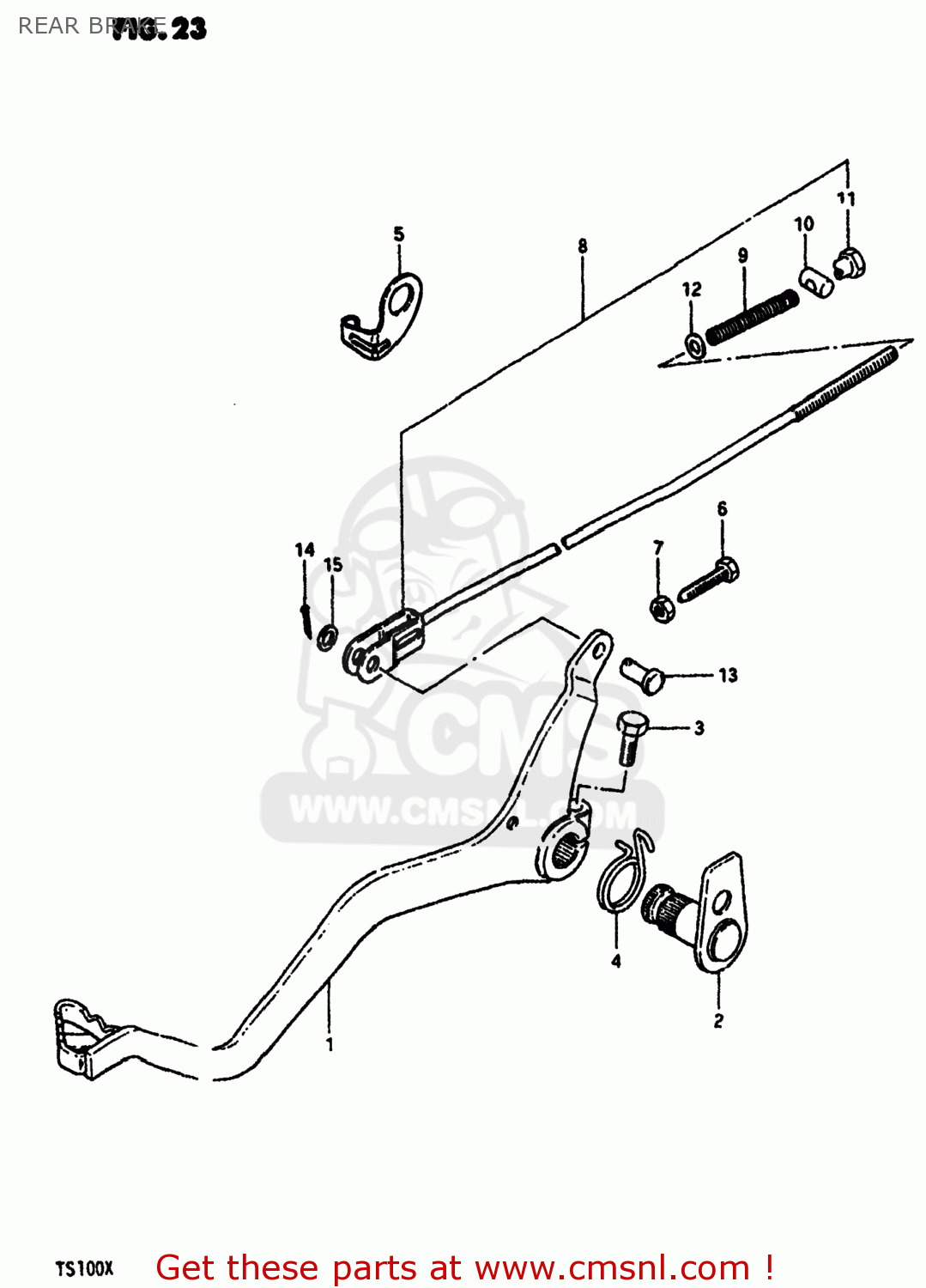 REAR BRAKE TS100 1981 (X) USA (E03)