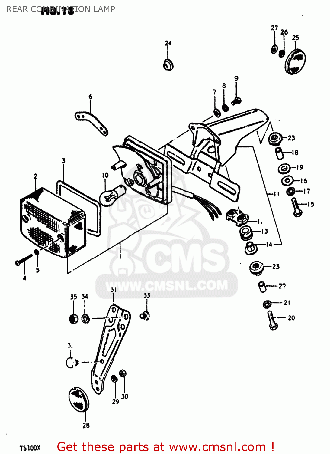 REAR COMBINATION LAMP TS100 1981 (X) USA (E03)