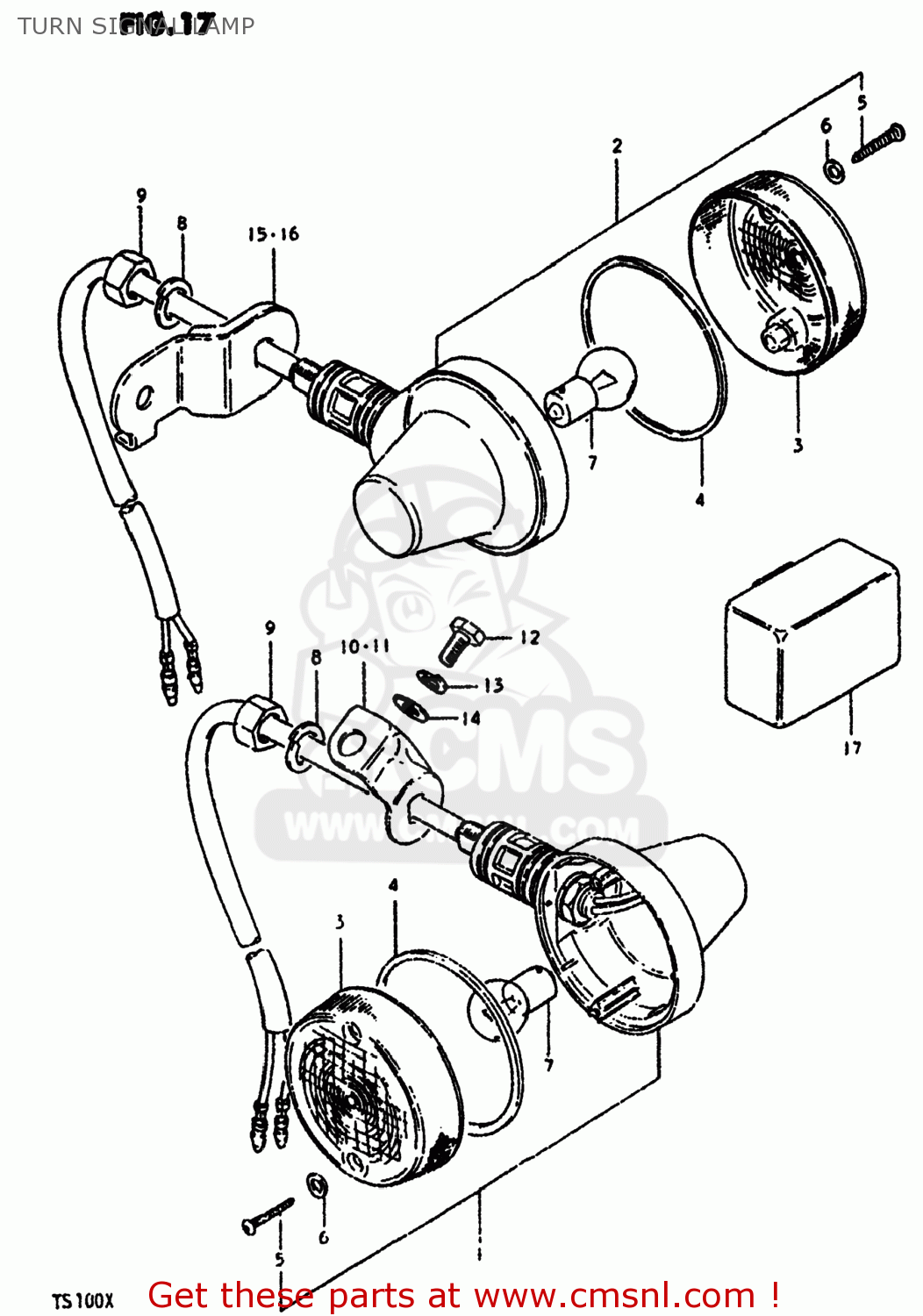 TURN SIGNAL LAMP TS100 1981 (X) USA (E03)