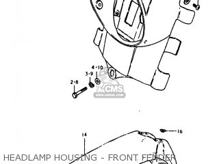 HEADLAMP HOUSING - FRONT FENDER - TS100 1981 (X) USA (E03)