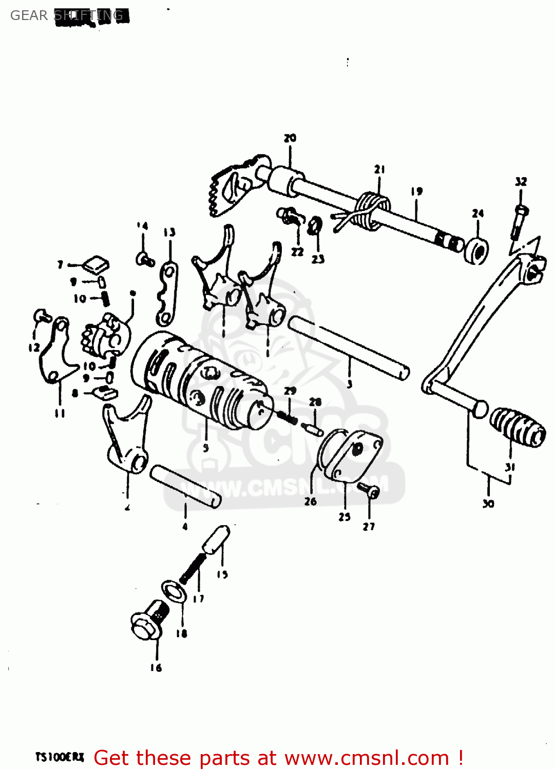 GEAR SHIFTING TS100ER 1980 (T) (E01 E02 E09 E24 E30)