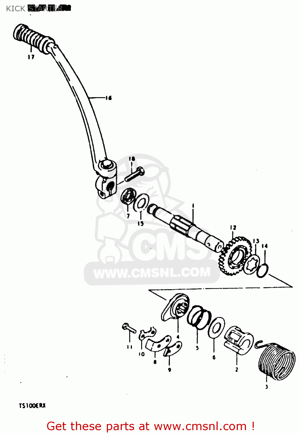 KICK STARTER TS100ER 1980 (T) (E01 E02 E09 E24 E30)
