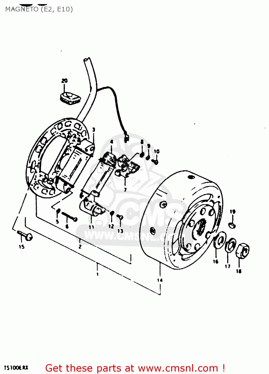 MAGNETO (E2, E10) TS100ER 1980 (T) (E01 E02 E09 E24 E30)