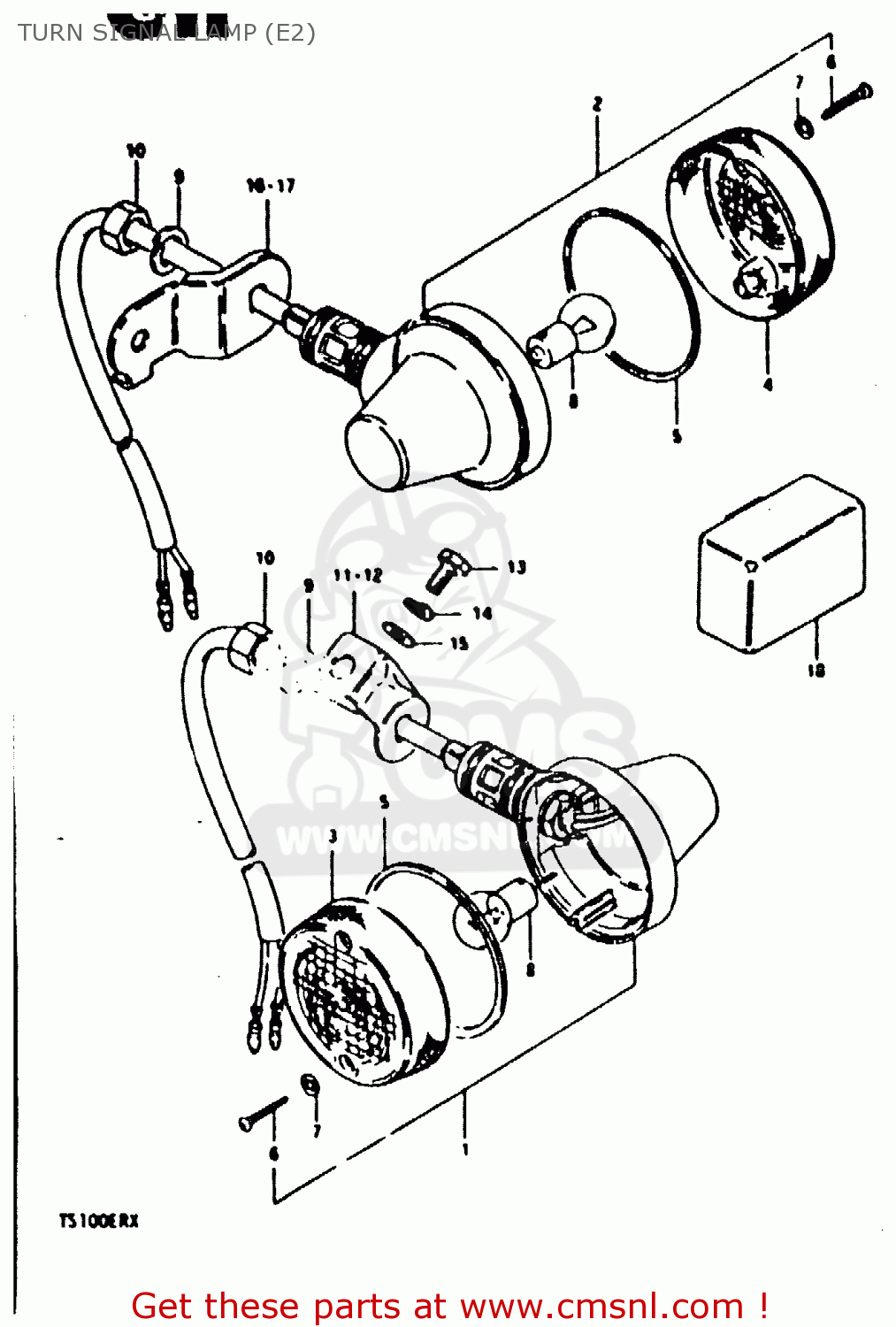 TURN SIGNAL LAMP (E2) TS100ER 1980 (T) (E01 E02 E09 E24 E30)