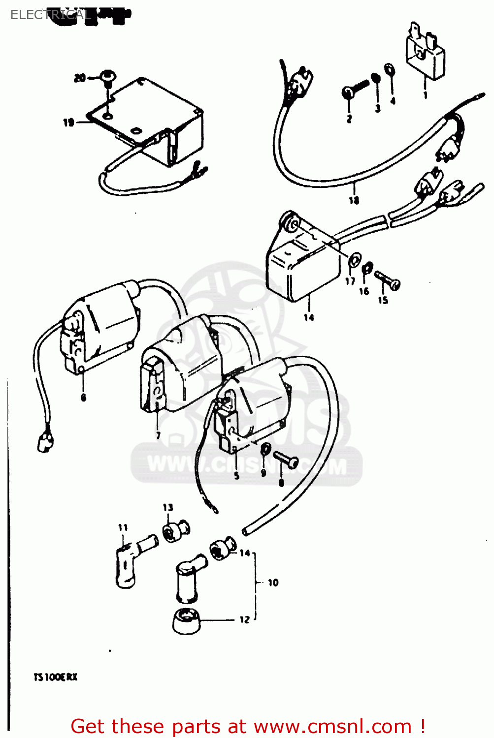 ELECTRICAL TS100ER 1980 (T) (E01 E02 E09 E24 E30)
