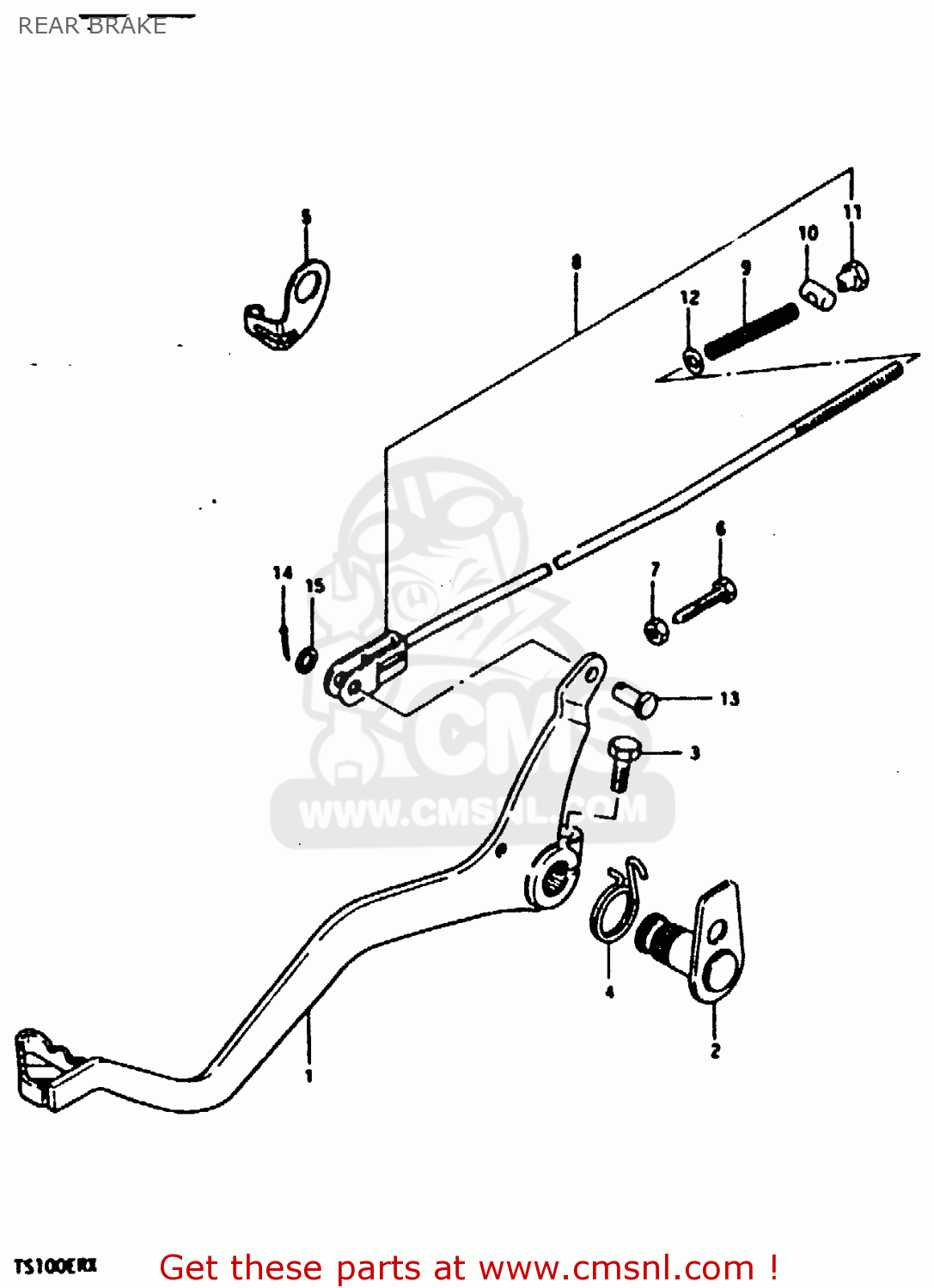 REAR BRAKE TS100ER 1980 (T) (E01 E02 E09 E24 E30)