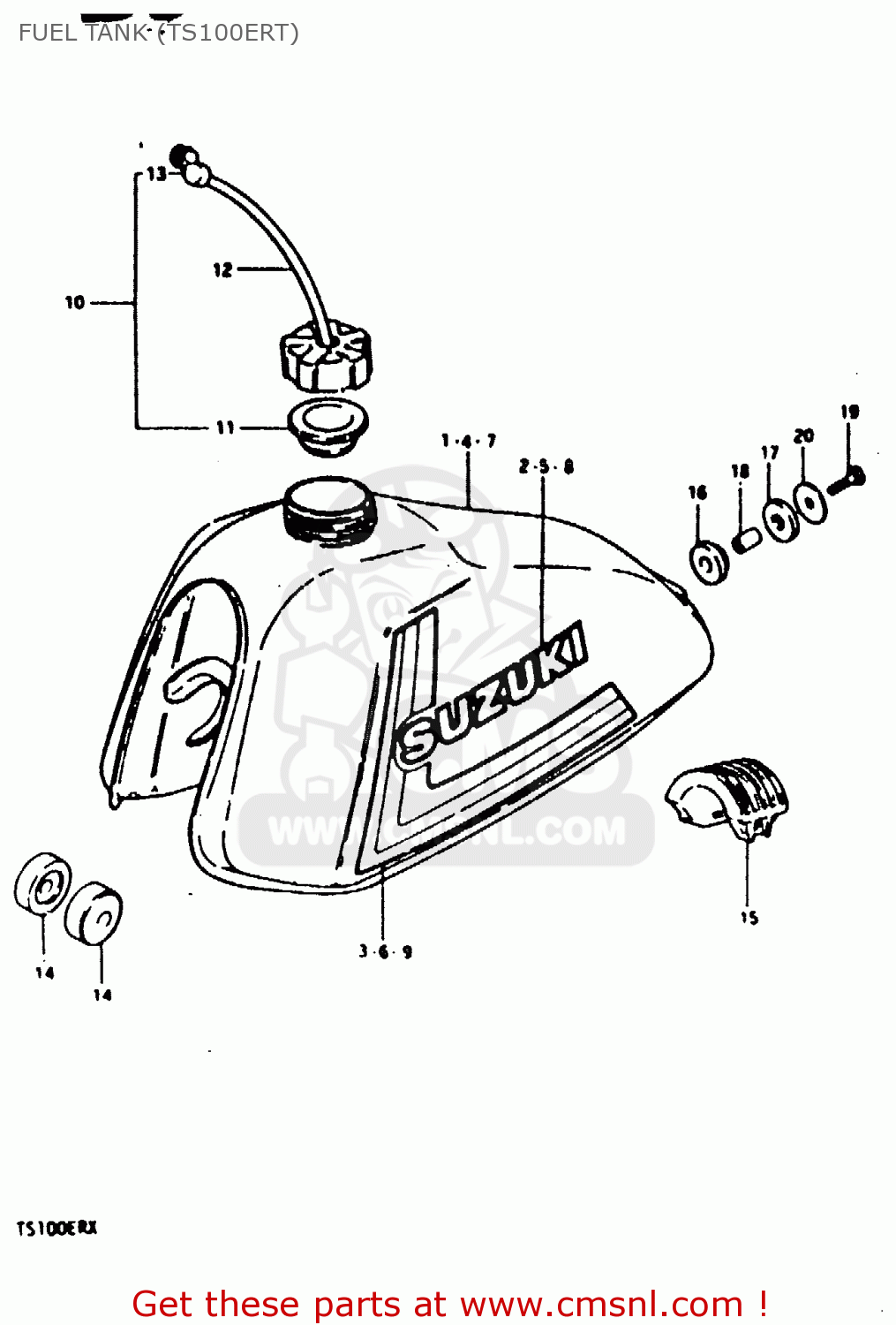 FUEL TANK (TS100ERT) TS100ER 1980 (T) (E01 E02 E09 E24 E30)