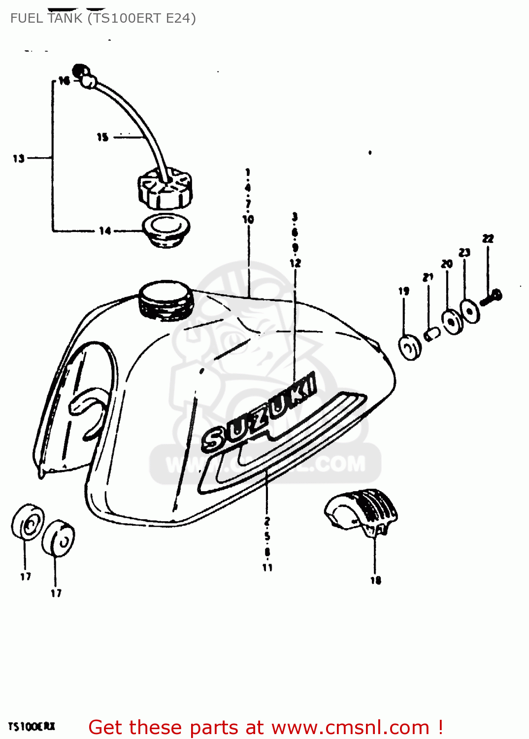 FUEL TANK (TS100ERT E24) TS100ER 1980 (T) (E01 E02 E09 E24 E30)