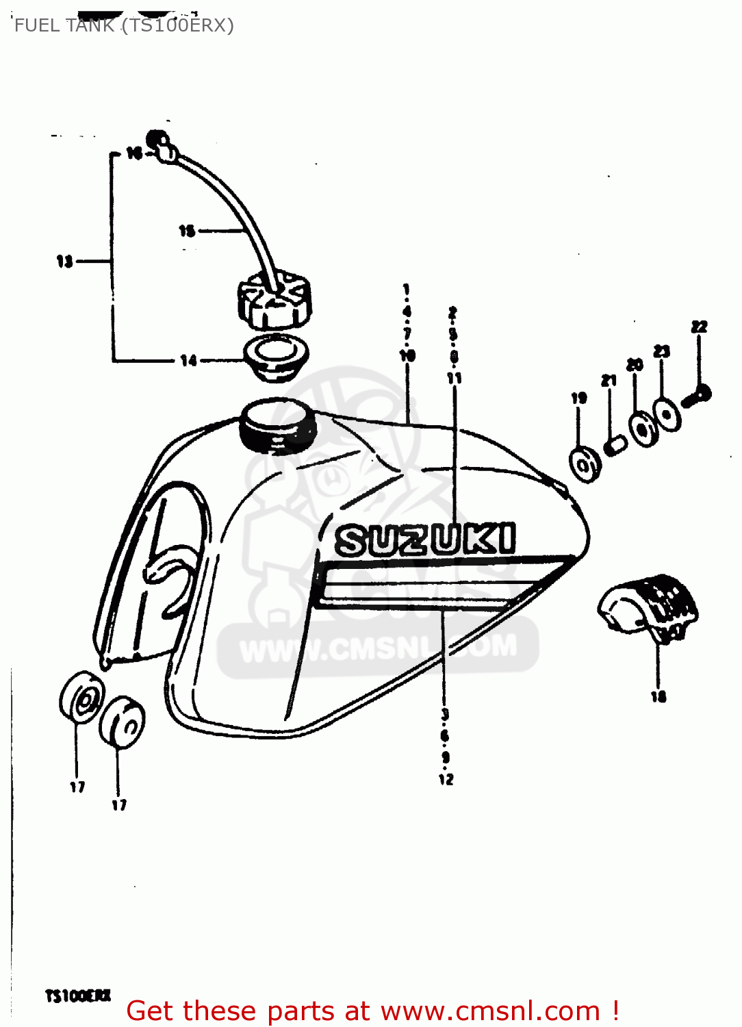 FUEL TANK (TS100ERX) TS100ER 1980 (T) (E01 E02 E09 E24 E30)