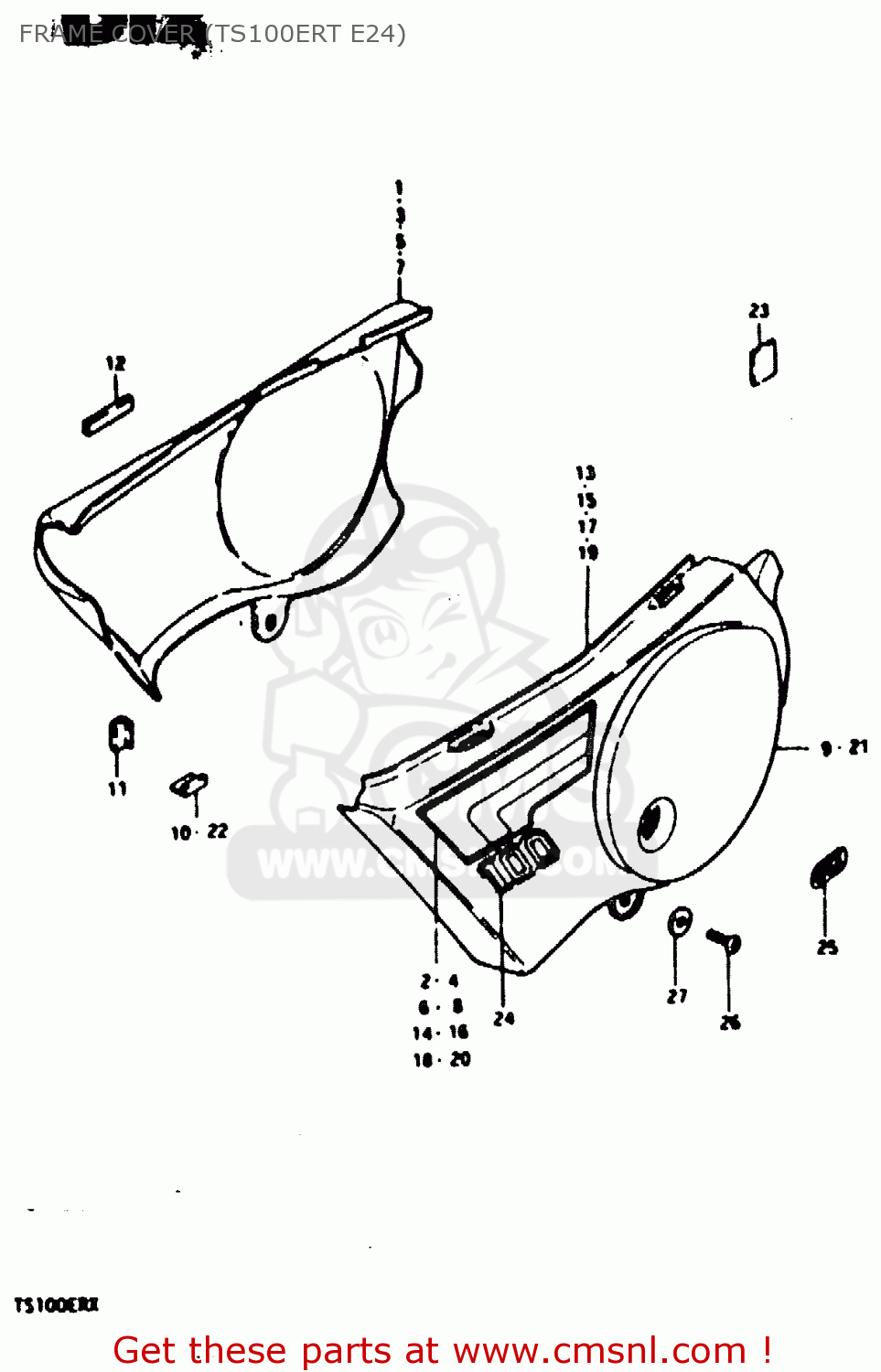FRAME COVER (TS100ERT E24) TS100ER 1980 (T) (E01 E02 E09 E24 E30)