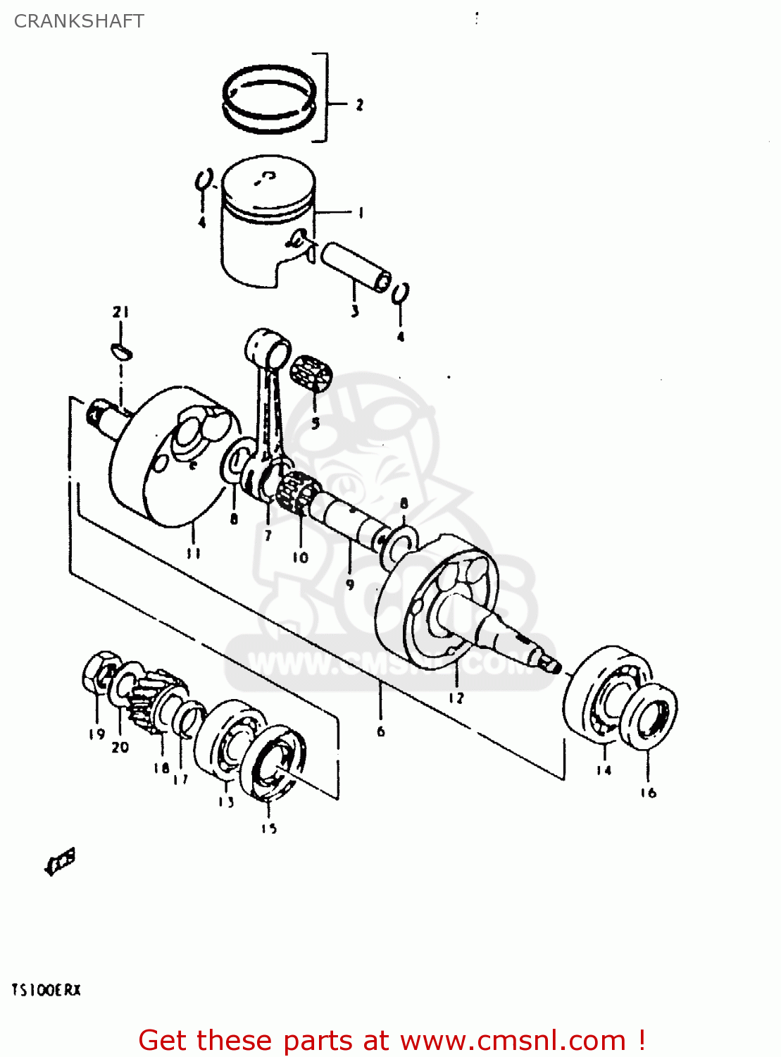 CRANKSHAFT TS100ER 1980 (T) (E01 E02 E09 E24 E30)