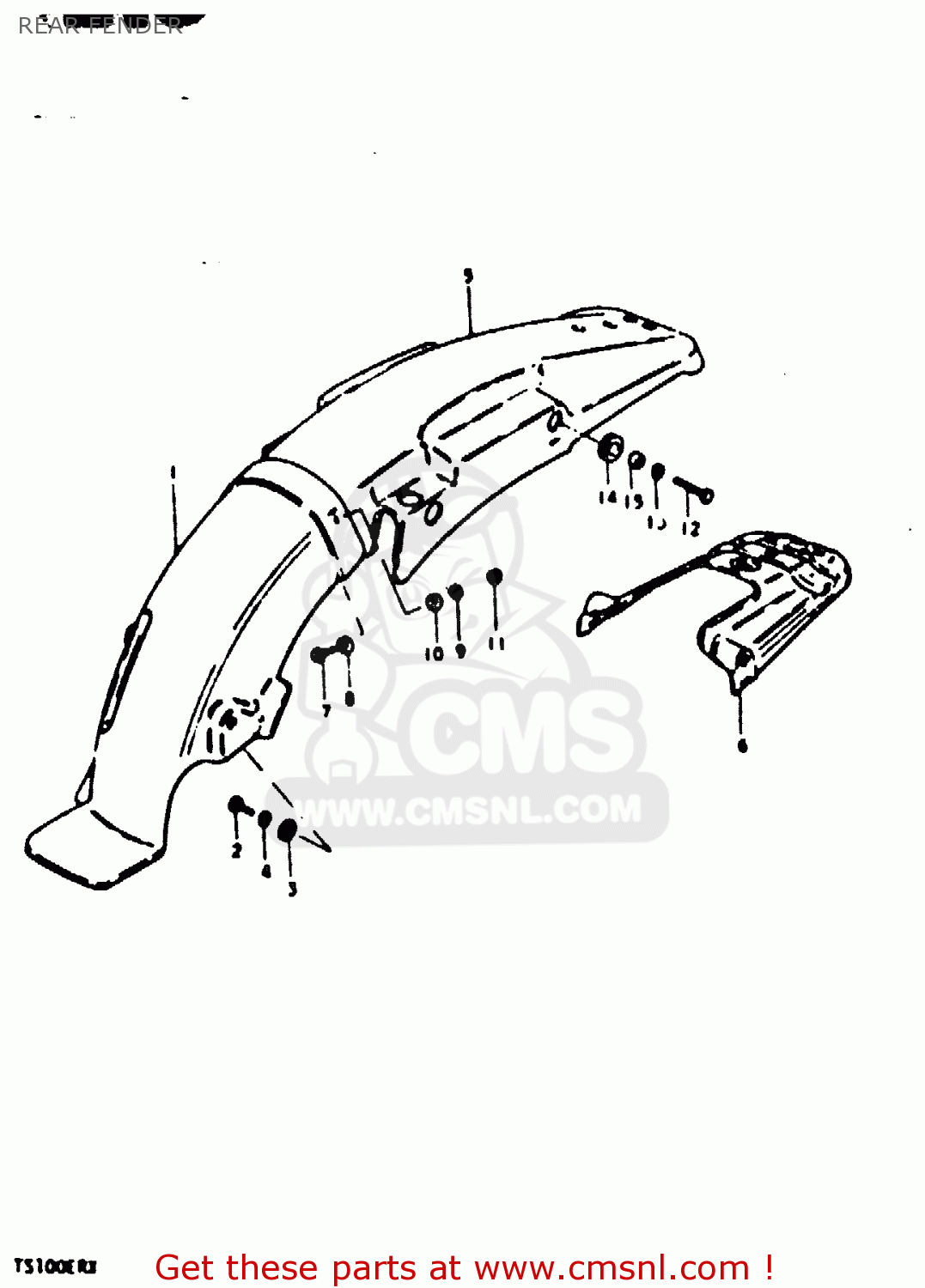 REAR FENDER TS100ER 1980 (T) (E01 E02 E09 E24 E30)