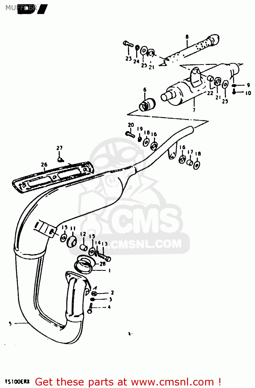 MUFFLER TS100ER 1980 (T) (E01 E02 E09 E24 E30)