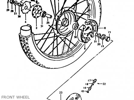 FRONT WHEEL - TS100ER 1980 (T) (E01 E02 E09 E24 E30)