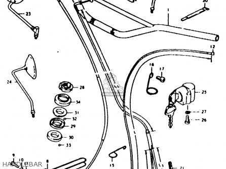 HANDLEBAR - TS100ER 1980 (T) (E01 E02 E09 E24 E30)