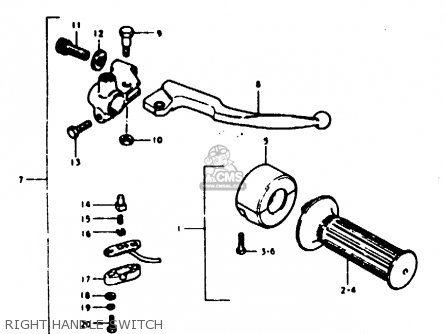 RIGHT HANDLE SWITCH - TS100ER 1980 (T) (E01 E02 E09 E24 E30)