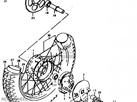 REAR WHEEL - TS100ER 1980 (T) (E01 E02 E09 E24 E30)