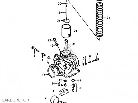 CARBURETOR - TS100ER 1980 (T) (E01 E02 E09 E24 E30)