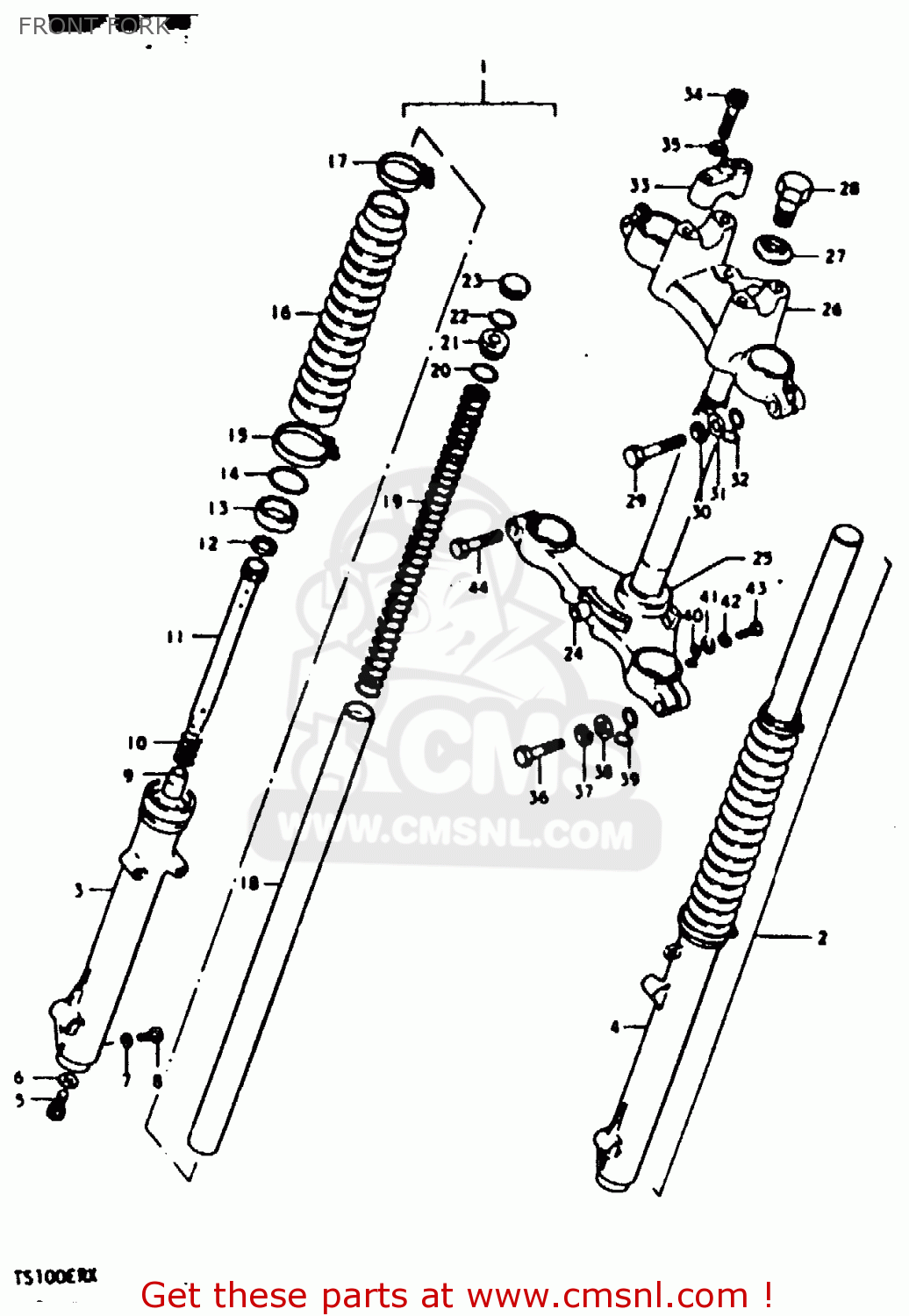 Suzuki TS100ERX 1981 (ERX) (E01 E02 E08 E09 E10 E24 E30) FRONT FORK ...