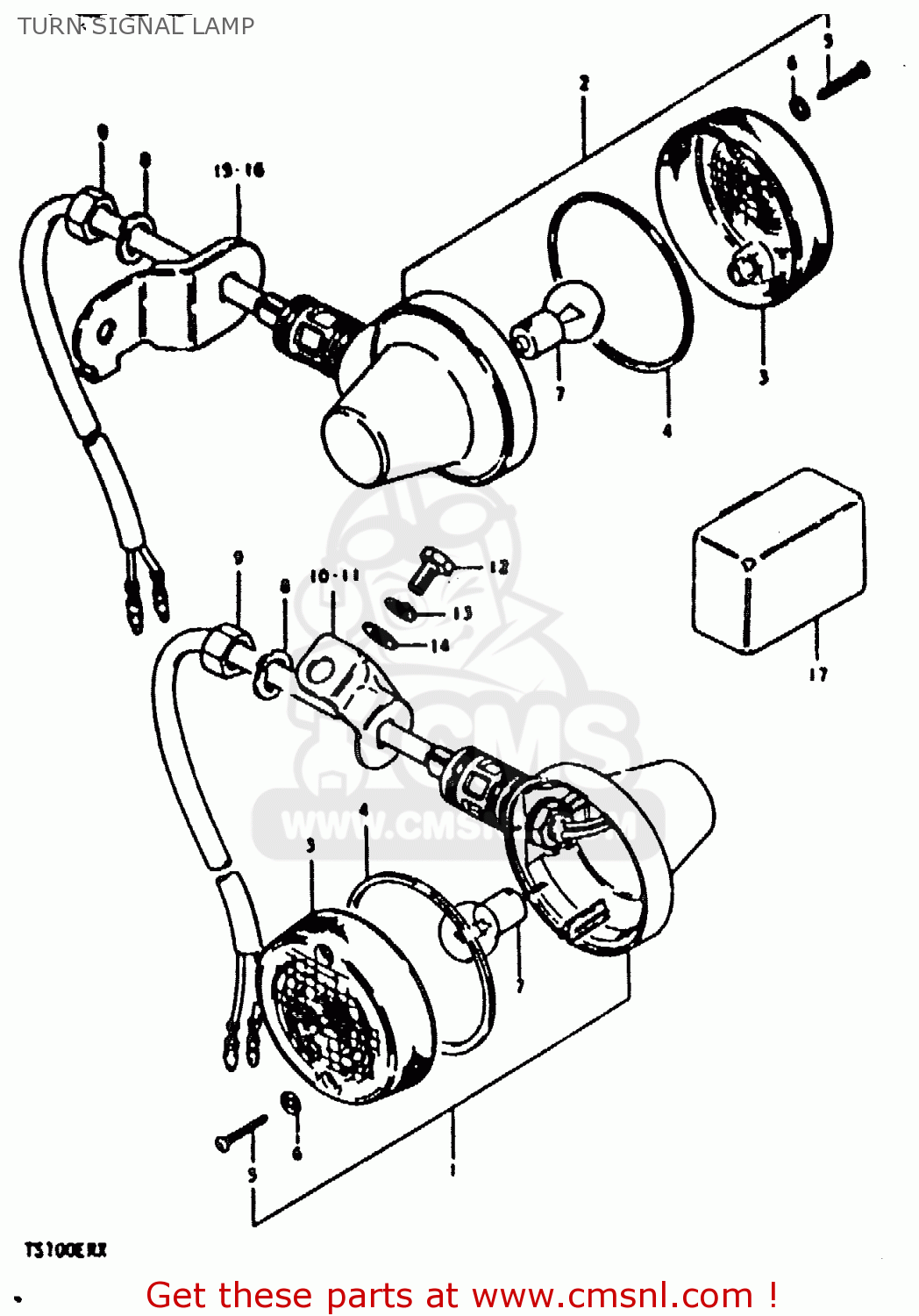 TURN SIGNAL LAMP TS100ERX 1981 (ERX) (E01 E02 E08 E09 E10 E24 E30)