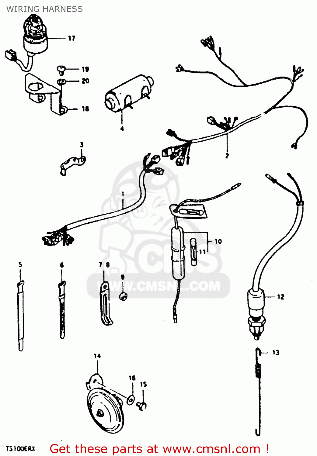 WIRING HARNESS TS100ERX 1981 (ERX) (E01 E02 E08 E09 E10 E24 E30)