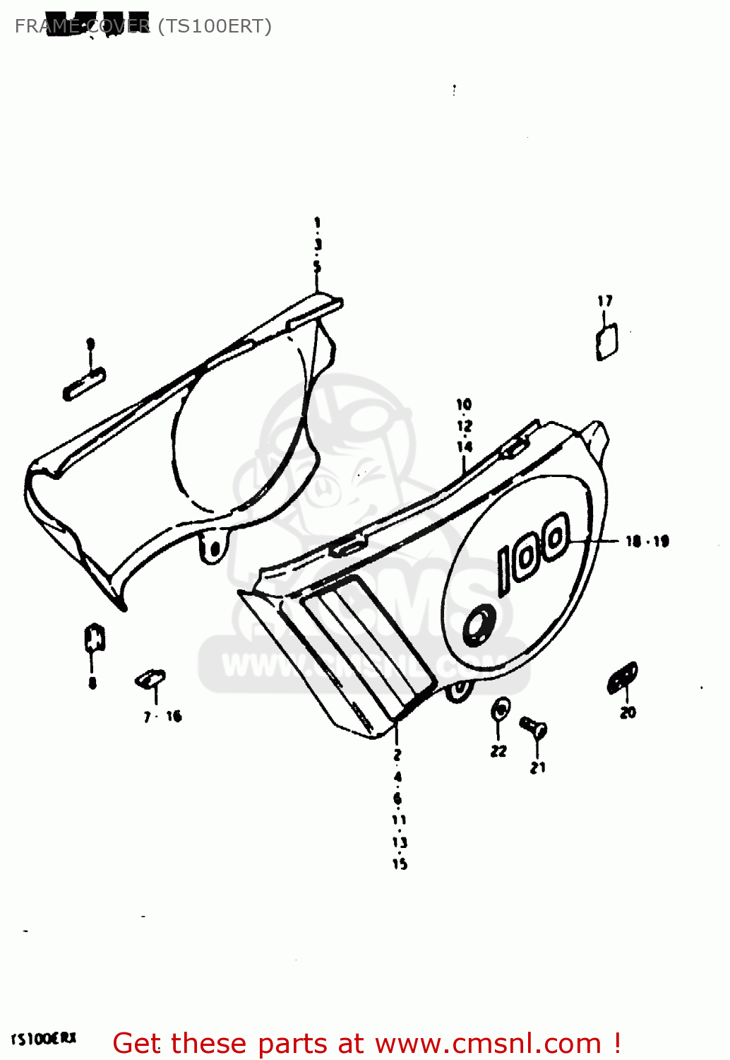 FRAME COVER (TS100ERT) TS100ERX 1981 (ERX) (E01 E02 E08 E09 E10 E24 E30)