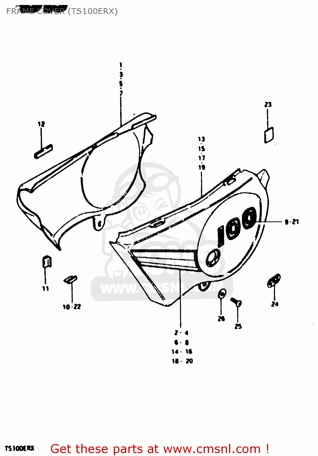 FRAME COVER (TS100ERX) TS100ERX 1981 (ERX) (E01 E02 E08 E09 E10 E24 E30)