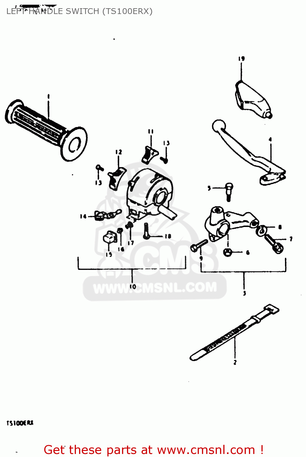 LEFT HANDLE SWITCH (TS100ERX) TS100ERX 1981 (ERX) (E01 E02 E08 E09 E10 E24 E30)