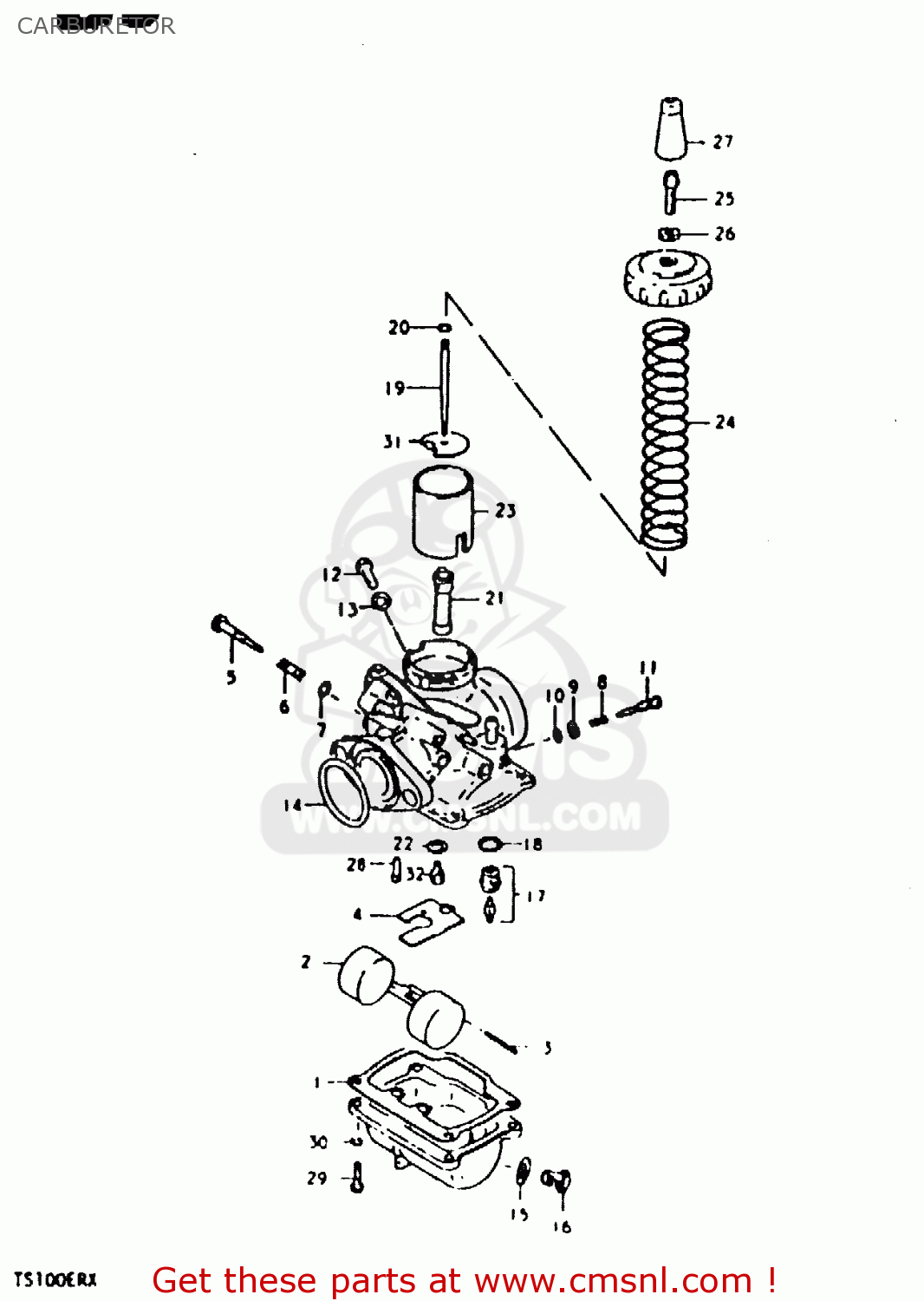 CARBURETOR TS100ERX 1981 (ERX) (E01 E02 E08 E09 E10 E24 E30)