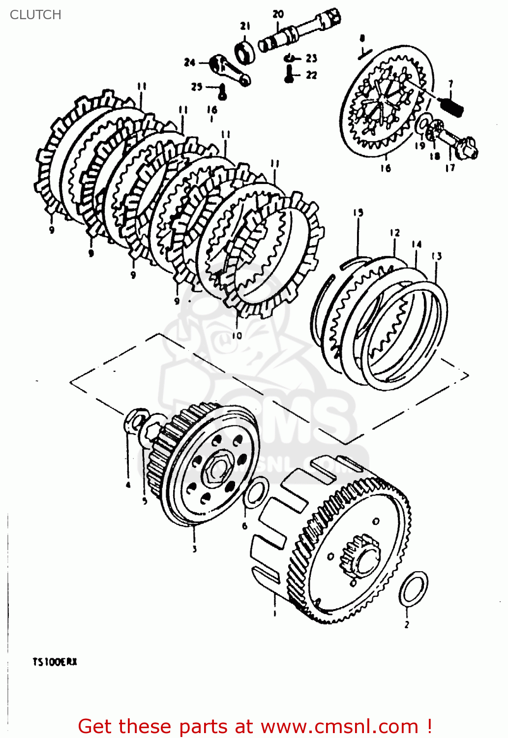 CLUTCH TS100ERX 1981 (ERX) (E01 E02 E08 E09 E10 E24 E30)