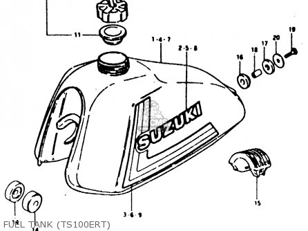 FUEL TANK (TS100ERT) - TS100ERX 1981 (ERX) (E01 E02 E08 E09 E10 E24 E30)