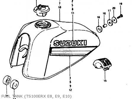 FUEL TANK (TS100ERX E8, E9, E10) - TS100ERX 1981 (ERX) (E01 E02 E08 E09 E10 E24 E30)
