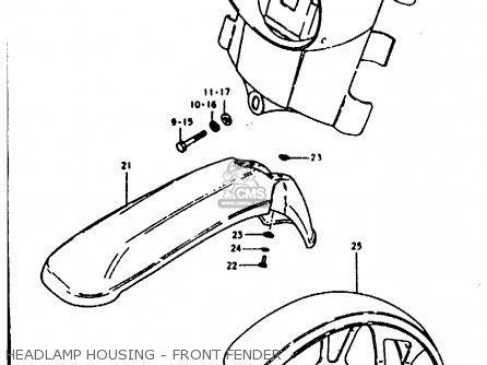 HEADLAMP HOUSING - FRONT FENDER - TS100ERX 1981 (ERX) (E01 E02 E08 E09 E10 E24 E30)
