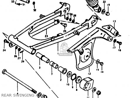 REAR SWINGING ARM - TS100ERX 1981 (ERX) (E01 E02 E08 E09 E10 E24 E30)