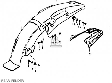 REAR FENDER - TS100ERX 1981 (ERX) (E01 E02 E08 E09 E10 E24 E30)