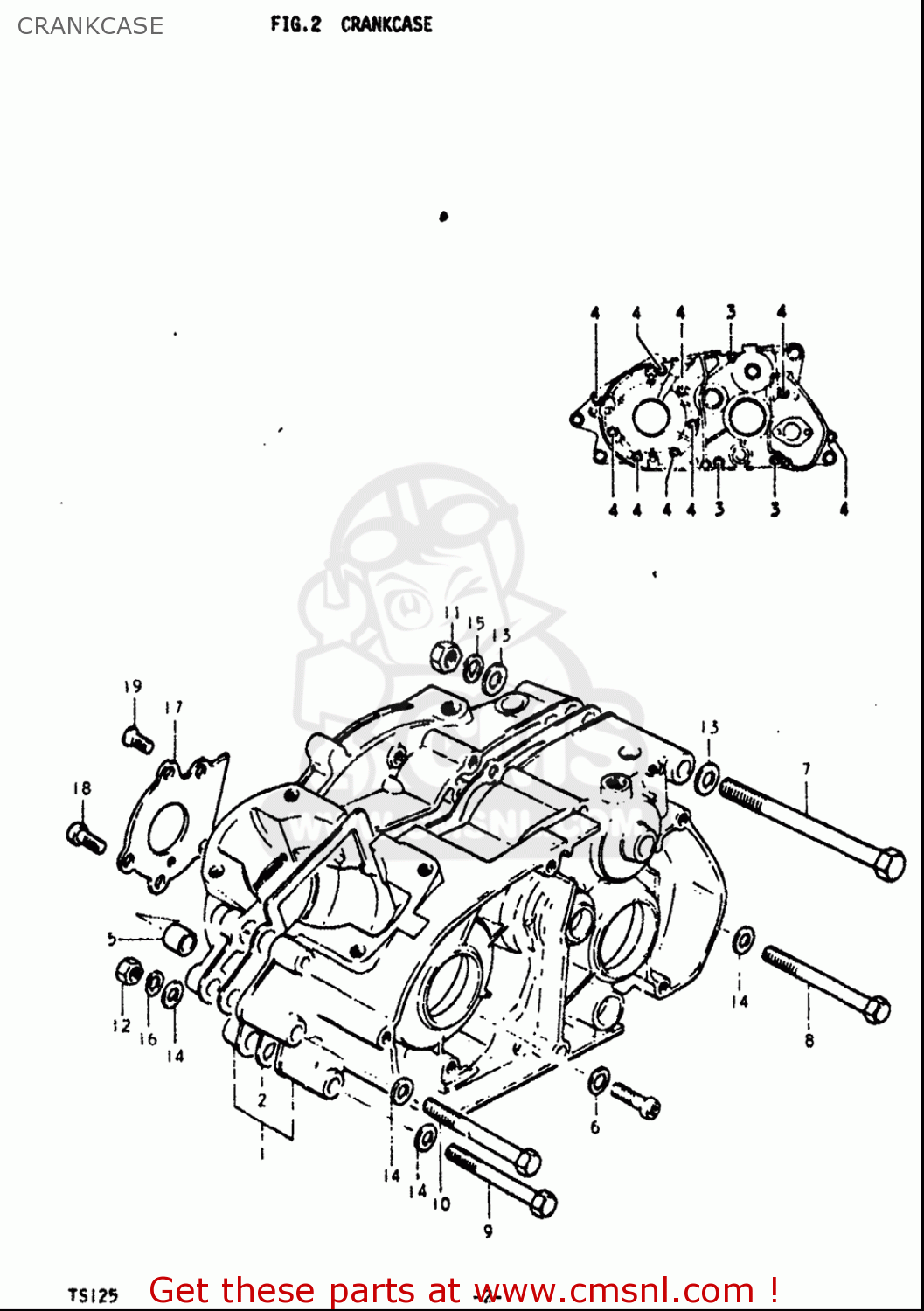 CRANKCASE TS125 1971 1972 (R) (J) USA (E03)