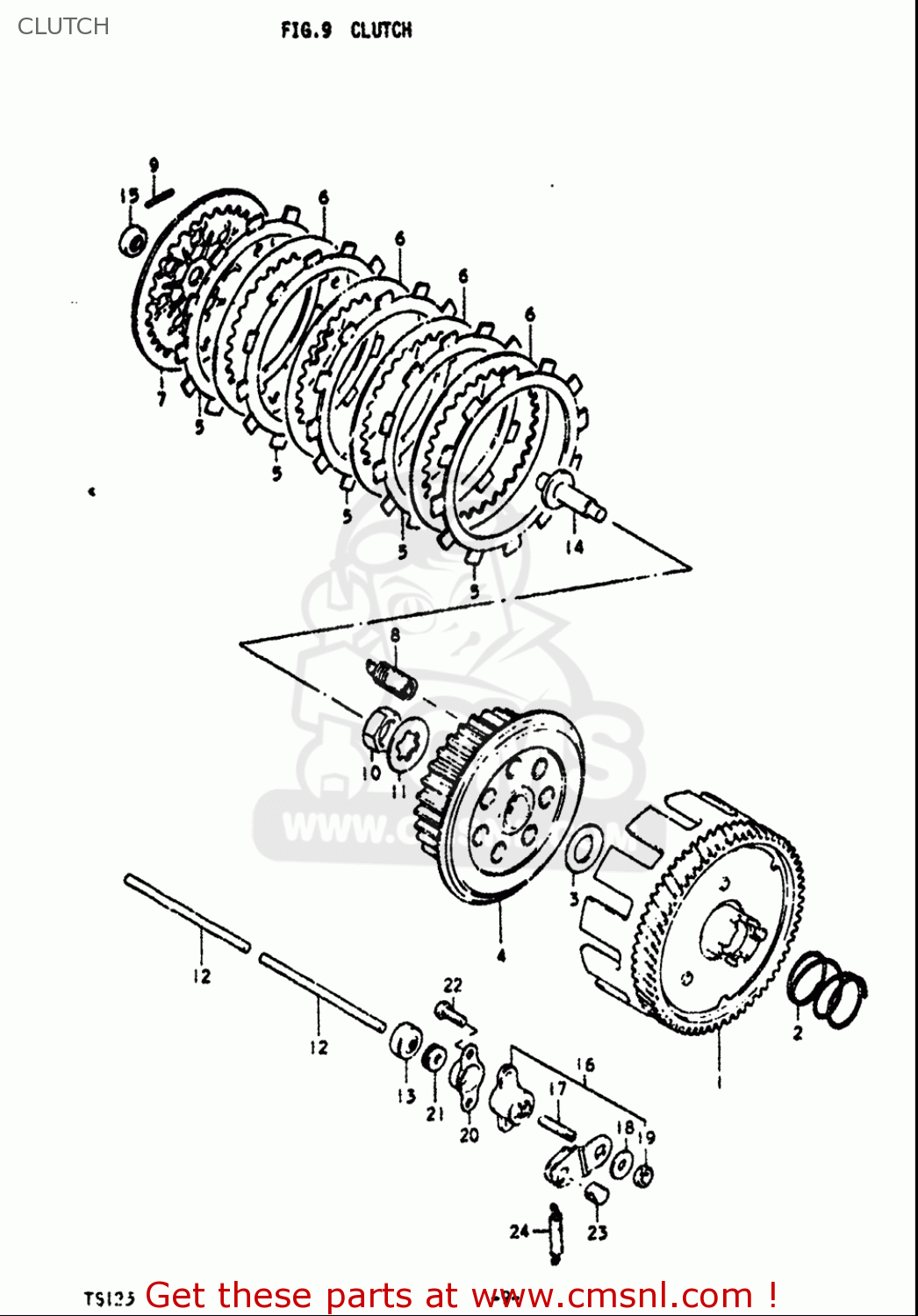 CLUTCH TS125 1971 1972 (R) (J) USA (E03)