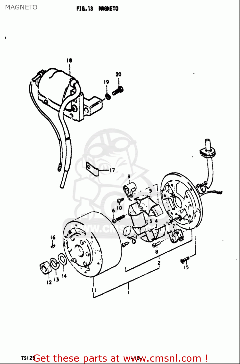 MAGNETO TS125 1971 1972 (R) (J) USA (E03)