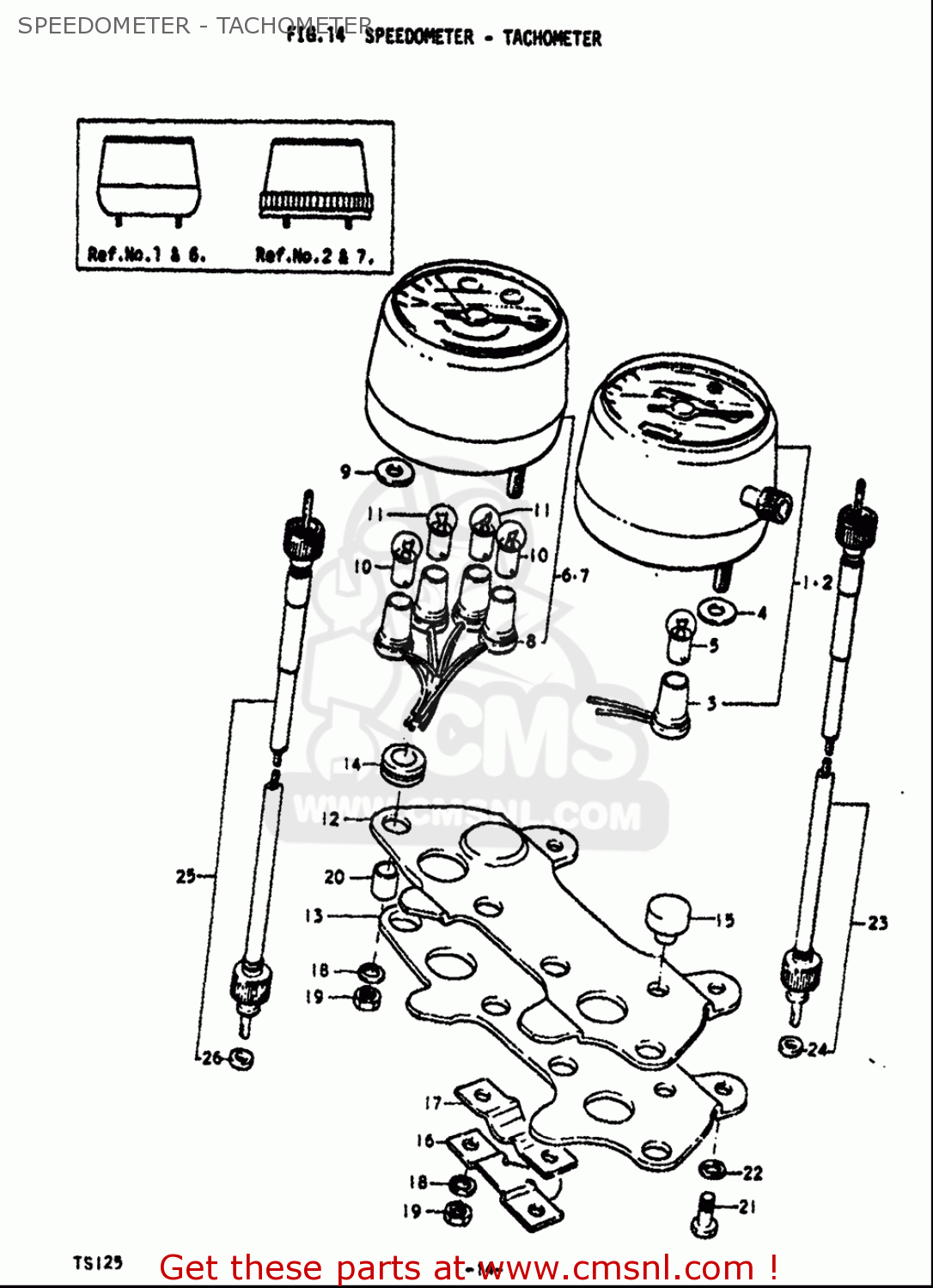 SPEEDOMETER - TACHOMETER TS125 1971 1972 (R) (J) USA (E03)