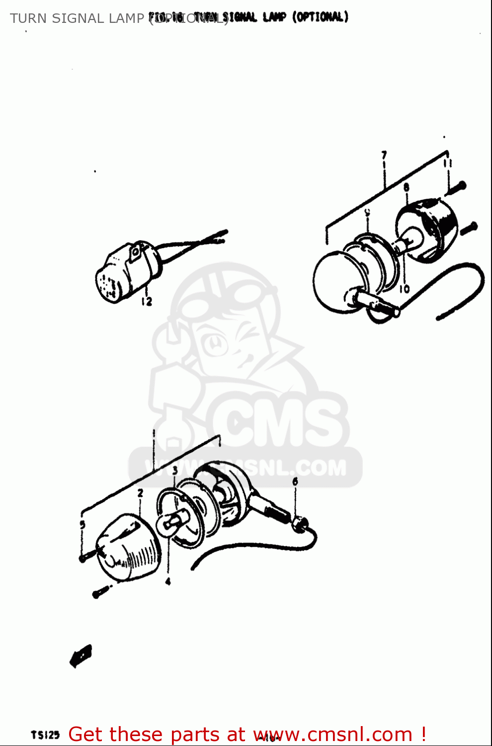 TURN SIGNAL LAMP (OPTIONAL) TS125 1971 1972 (R) (J) USA (E03)